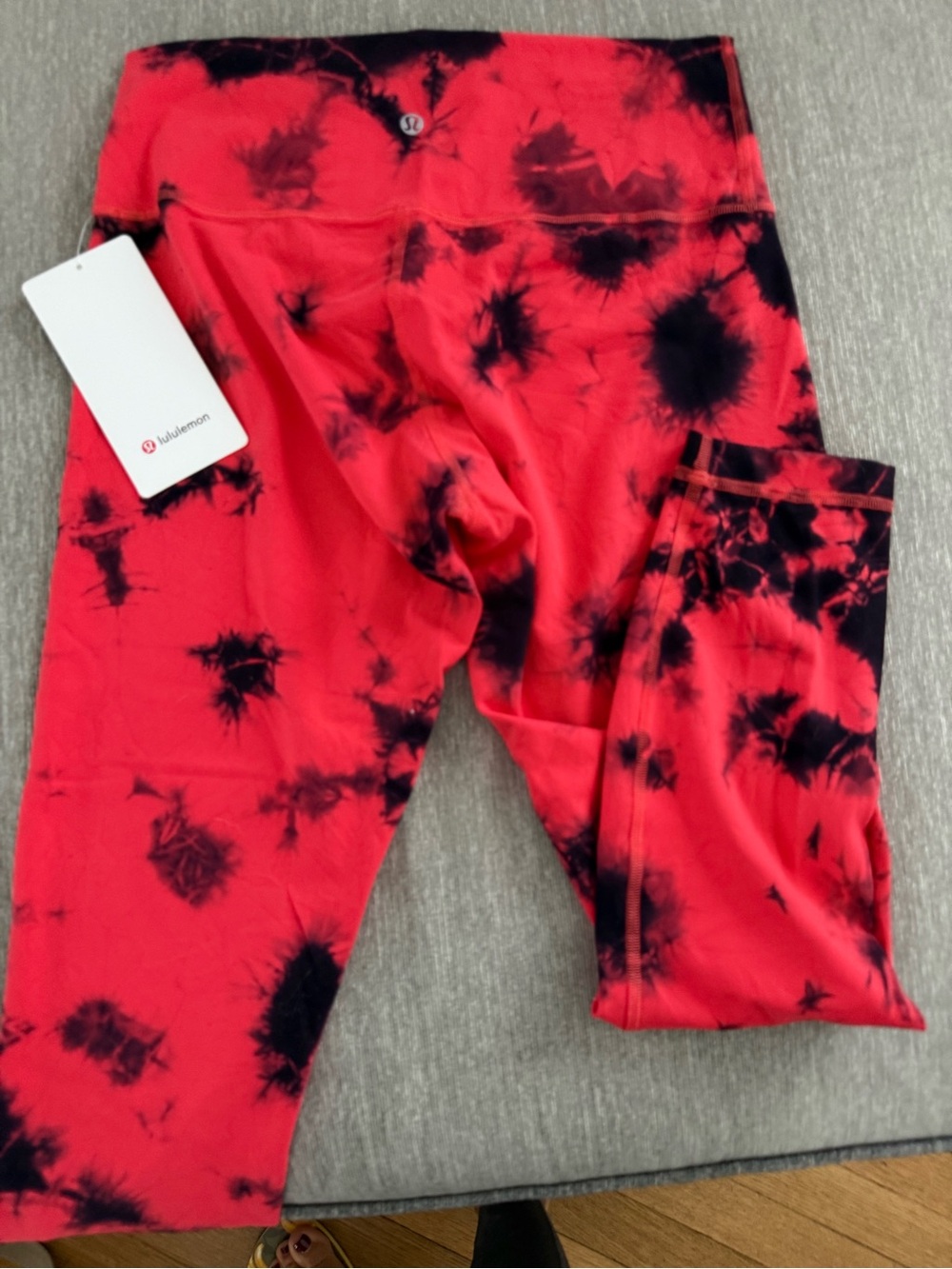 Lululemon Red and Black Tie-Dye Leggings
